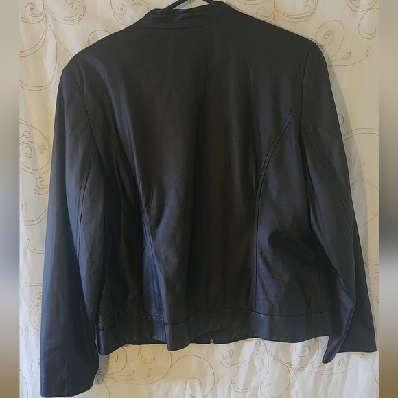 TanJay Unique Black Faux Leather Jacket Size 10P - Picture 2 of 3